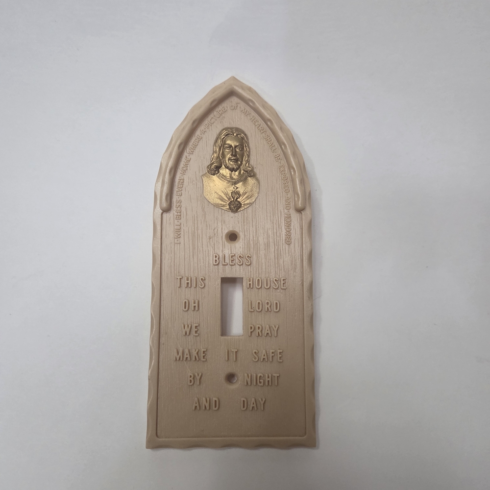 Vintage Bless This House Light Switch Cover 1960s